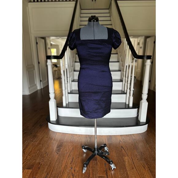 NWT Badgley Mischka Blue Dress SpecialOccasion WeddingGuest Derby Cocktail Party - Picture 3 of 10